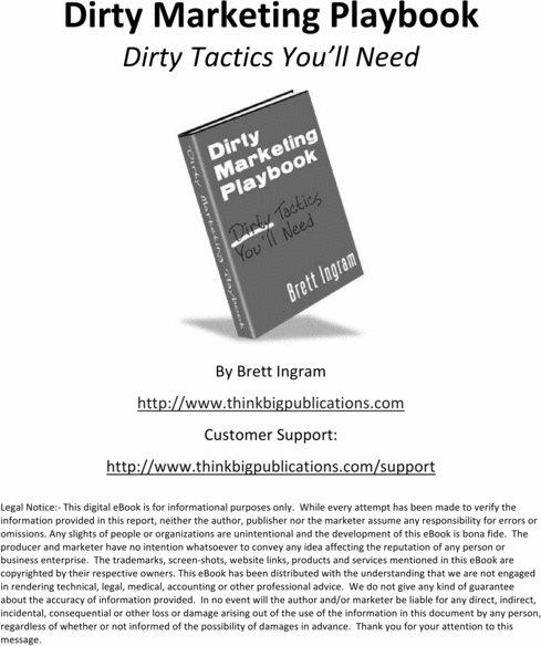 Product picture Dirty Marketing Playbook- Make More Money From Your Website